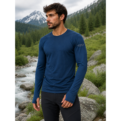 MERINOWOOL 03 slim functional men's T-shirt with long sleeves JEANS