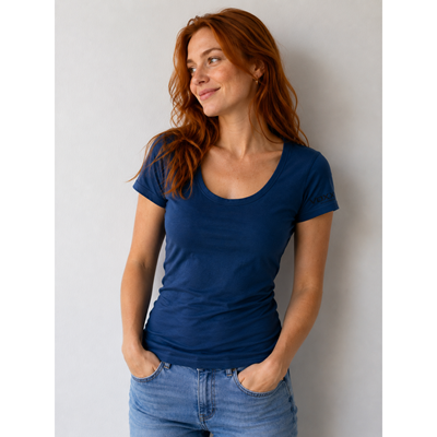 MERINOWOOL 10 slim women's functional T-shirt with short sleeves JEANS