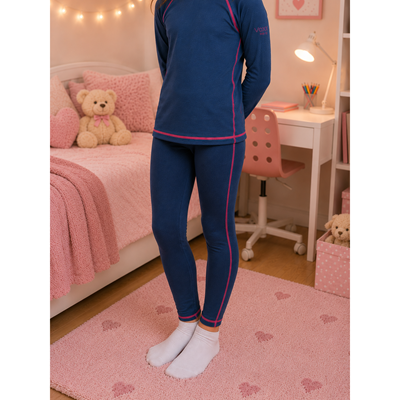 Functional children's MERINOWOOL 22 long pants JEANS/magenta