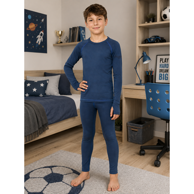 Functional children's T-shirt MERINOWOOL 21 with long sleeves JEANS/blue VoXX 127287 2