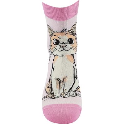 MICKA 01 women's summer socks with cats MIX A (3 pairs) BOMA 125245 4