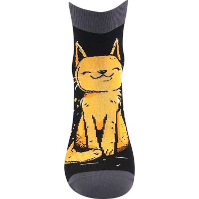 MICKA 01 women's summer socks with cats MIX A (3 pairs)
