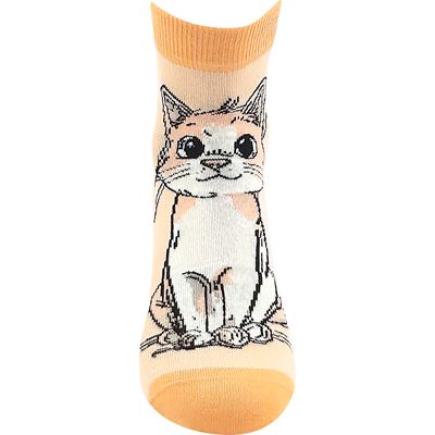 MICKA 01 women's summer socks with cats MIX A (3 pairs)