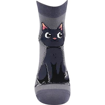 MICKA 01 women's summer socks with cats MIX A (3 pairs)