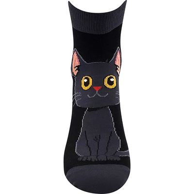 MICKA 01 women's summer socks with cats MIX B (3 pairs)