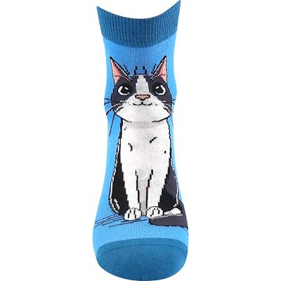 MICKA 01 women's summer socks with cats MIX B (3 pairs)