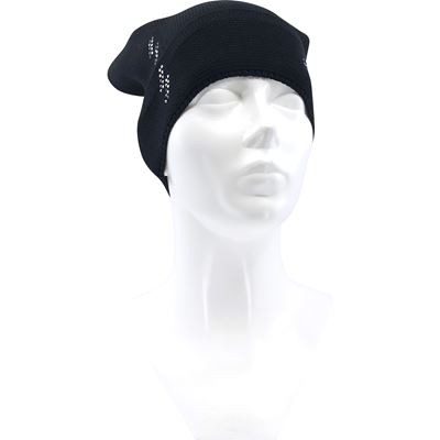 MICRA women's knitted cotton hat with Swarovski crystals BLACK