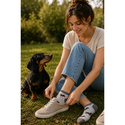 Women's low socks MIKI 03 summer mix WITH DOGS (3 pairs) BOMA 126667 5