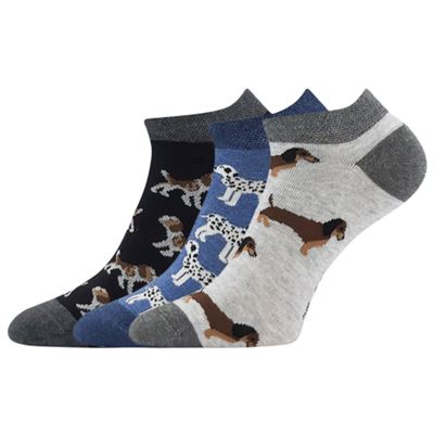 Women's low socks MIKI 03 summer mix WITH DOGS (3 pairs)