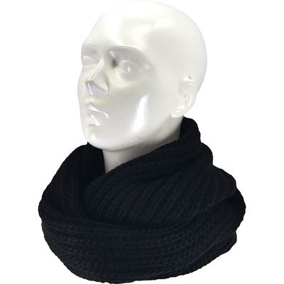MINOR women's knitted circular scarf made of merino wool BLACK