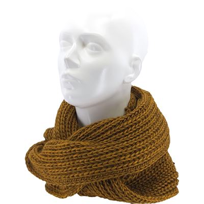 MINOR women's knitted circular scarf made of merino wool BROWN