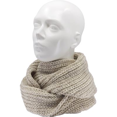MINOR women's knitted circular scarf made of merino wool, CREAM
