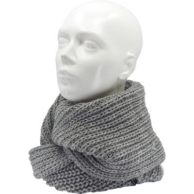 MINOR women's knitted circular scarf made of merino wool, LIGHT GREY