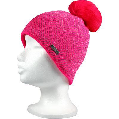 MOKKI girls' knitted hat with lurex MAGENTA-SILVER