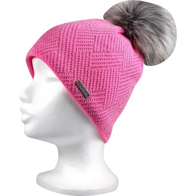 MOKKI girls' knitted hat with lurex PINK-SILVER  127374 2