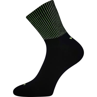 Women's sports socks MOLLY made of modal BLACK with green