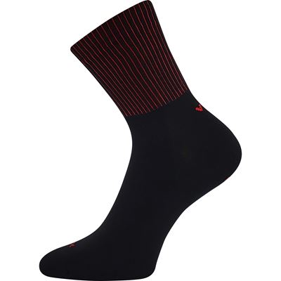 Women's sports socks MOLLY made of modal BLACK with red