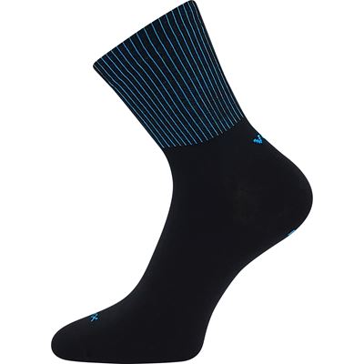 Women's sports socks MOLLY made of modal BLACK with turquoise