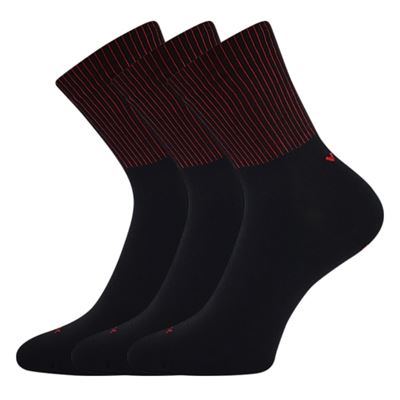 Women's sports socks MOLLY made of modal BLACK with red