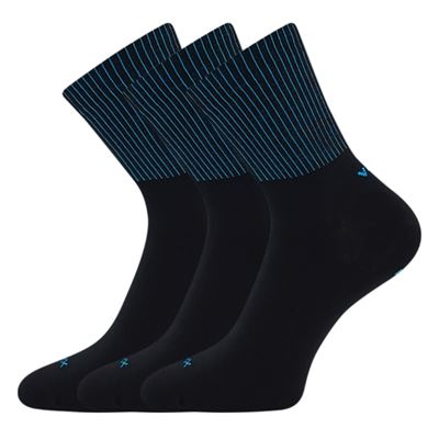 Women's sports socks MOLLY made of modal BLACK with turquoise