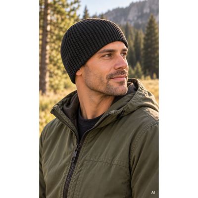 Men's knitted hat MOVANO thin DARK GREY