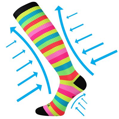 MULTIX striped multi compression knee socks