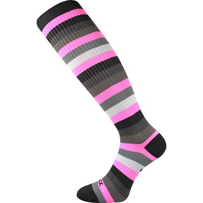 MULTIX compression knee socks, striped neon pink