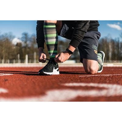 MULTIX compression knee socks, striped neon green