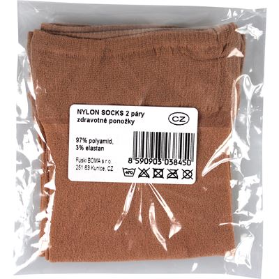 Women's nylon socks NYLON socks 20 DEN BEIGE (skin colour) 2 pairs packed only in a bag