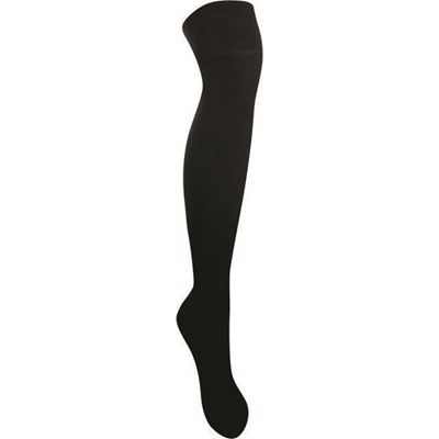 Women's single-colour BLACK knee-high socks
