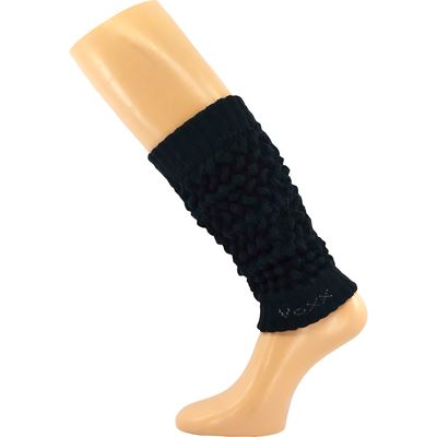 Women's winter leg warmers NARVIK with merino and alpaca BLACK