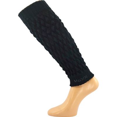 Women's winter leg warmers NARVIK with merino and alpaca BLACK