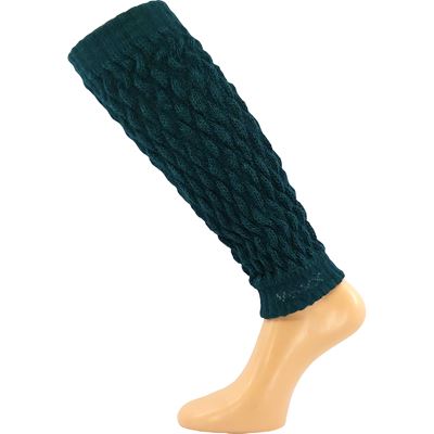 Women's winter leg warmers NARVIK with merino and alpaca PETROLEUM