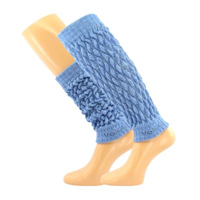 Women's winter leg warmers NARVIK with merino and alpaca LIGHT BLUE