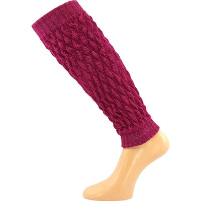 NARVIK women's winter leg warmers with merino and alpaca DARK PINK