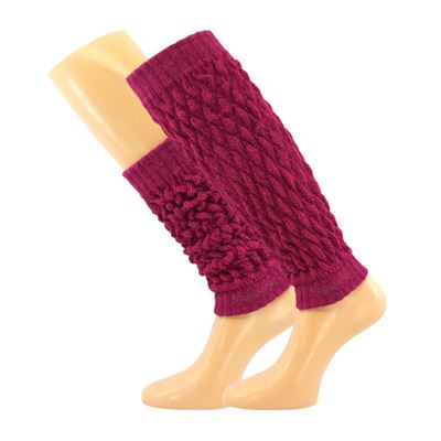 NARVIK women's winter leg warmers with merino and alpaca DARK PINK