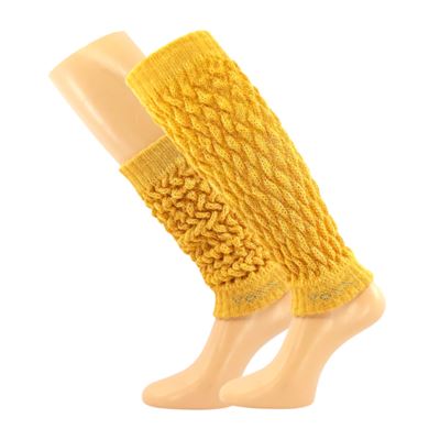 NARVIK women's winter leg warmers with merino and alpaca DARK YELLOW