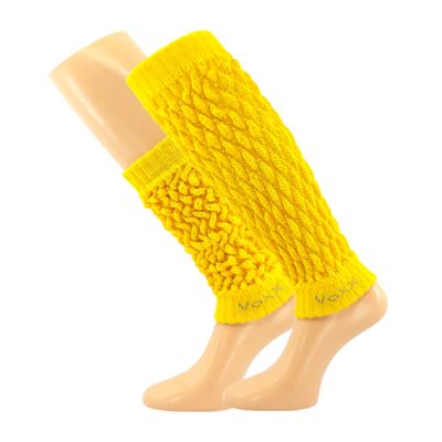 NARVIK women's winter leg warmers with merino and alpaca YELLOW