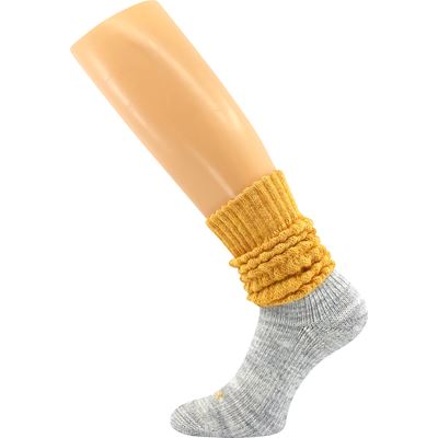 Women's winter socks NARVIK with merino and alpaca DARK YELLOW