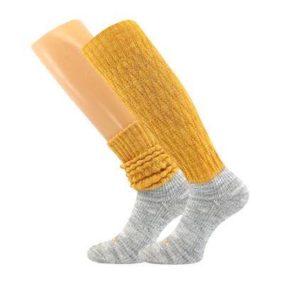 Women's winter socks NARVIK with merino and alpaca DARK YELLOW