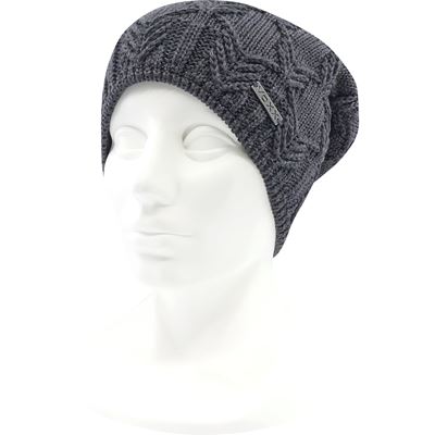 NAVARA women's knitted cotton cap, ANTHRACITE