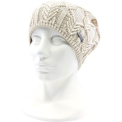 NAVARA women's knitted cotton cap, beige