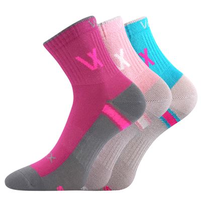 Children's cotton sports socks NEOIK mix GIRLS (3 pairs)