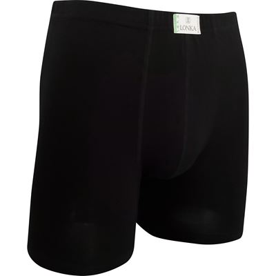 Men's bamboo boxer shorts NESTOR with longer legs BLACK