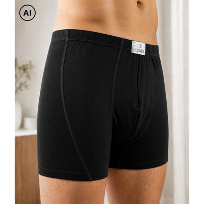 Men's bamboo boxer shorts NORBERT black
