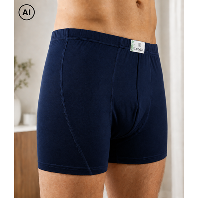 NORBERT men's bamboo boxer shorts, dark blue