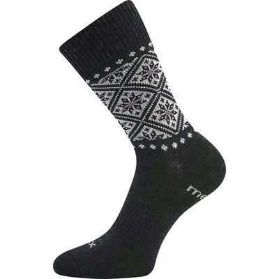 Women's thick NORDKAPP socks made of merino wool with silver ions, ANTHRACITE