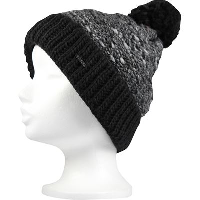 Women's knitted hat OPTIMA with pompom GREY