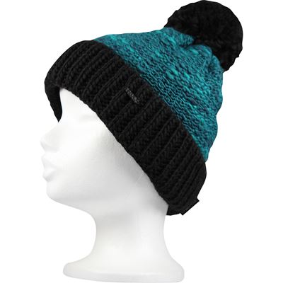 Women's knitted hat OPTIMA with pompom TURQUOISE
