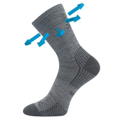 Children's thin merino socks OPTIMALIK with silver ions LIGHT GREY